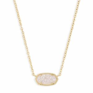 Kendra Scott Elisa Gold Extended Length Pendant Necklace in Iridescent Drusy